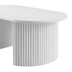 Maru Oval Coffee Table, Washed White