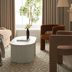 Maru Oval Coffee Table, Washed White