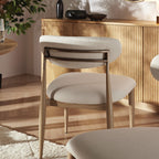 Dagmar Set of 2 Dining Chairs, Ivory Weave| Natural Frame