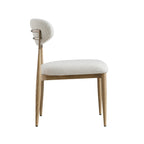 Dagmar Set of 2 Dining Chairs, Ecru Boucle | Natural Frame