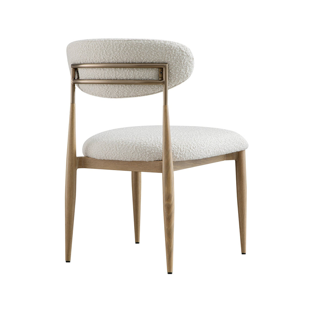 Dagmar Set of 2 Dining Chairs, Ecru Boucle | Natural Frame