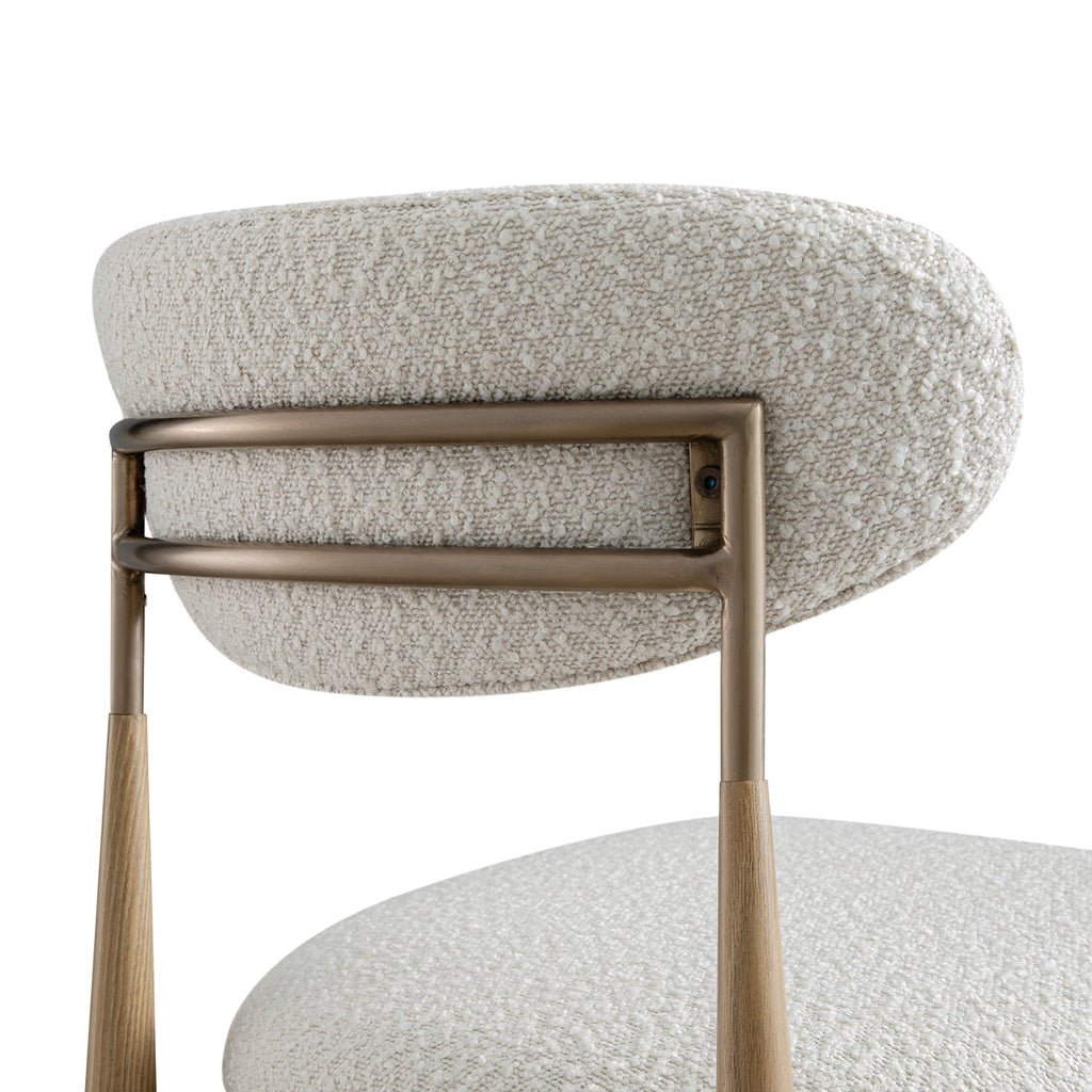 Dagmar Set of 2 Dining Chairs, Ecru Boucle | Natural Frame