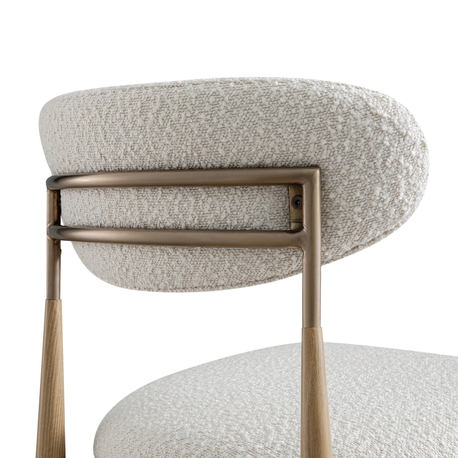 Dagmar Set of 2 Dining Chairs, Ecru Boucle | Natural Frame