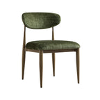 Dagmar Set of 2 Dining Chairs, Moss Chenille | Silver Oak Frame