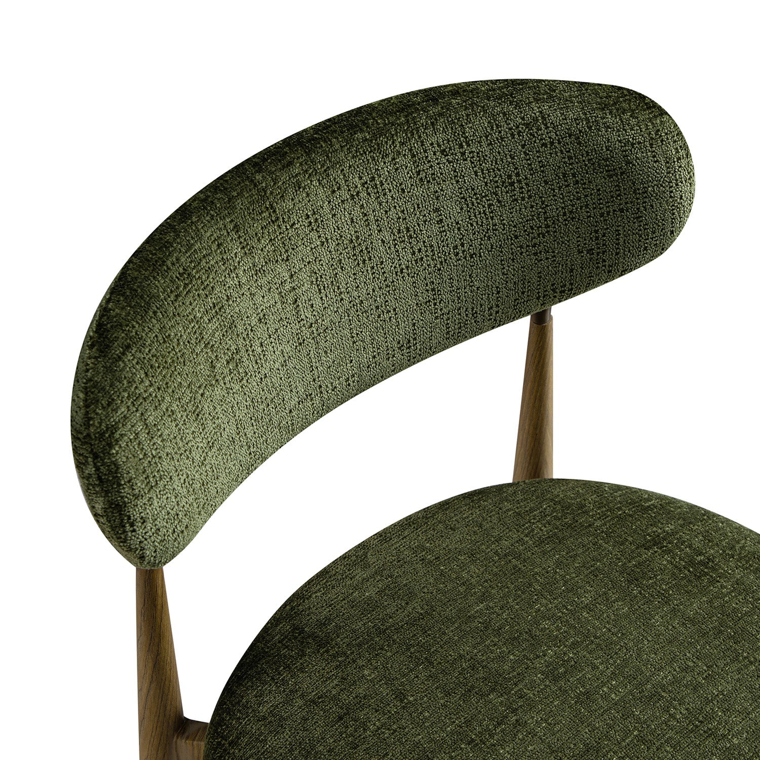 Dagmar Set of 2 Dining Chairs, Moss Chenille | Silver Oak Frame