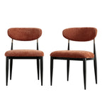 Dagmar Set of 2 Dining Chairs, Rust Chenille | Black Frame