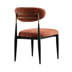Dagmar Set of 2 Dining Chairs, Rust Chenille | Black Frame