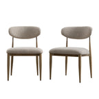 Dagmar Set of 2 Dining Chairs, Light Taupe Boucle | Silver Oak Frame