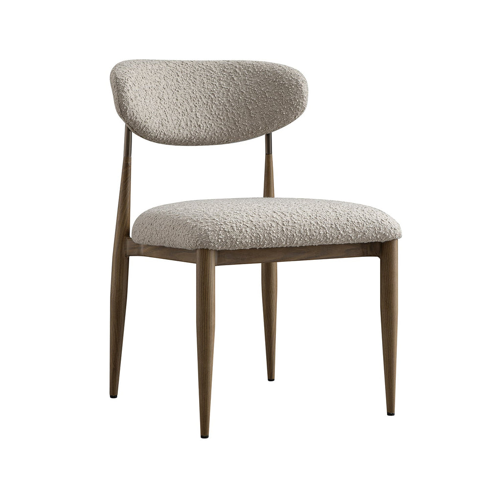 Dagmar Set of 2 Dining Chairs, Light Taupe Boucle | Silver Oak Frame