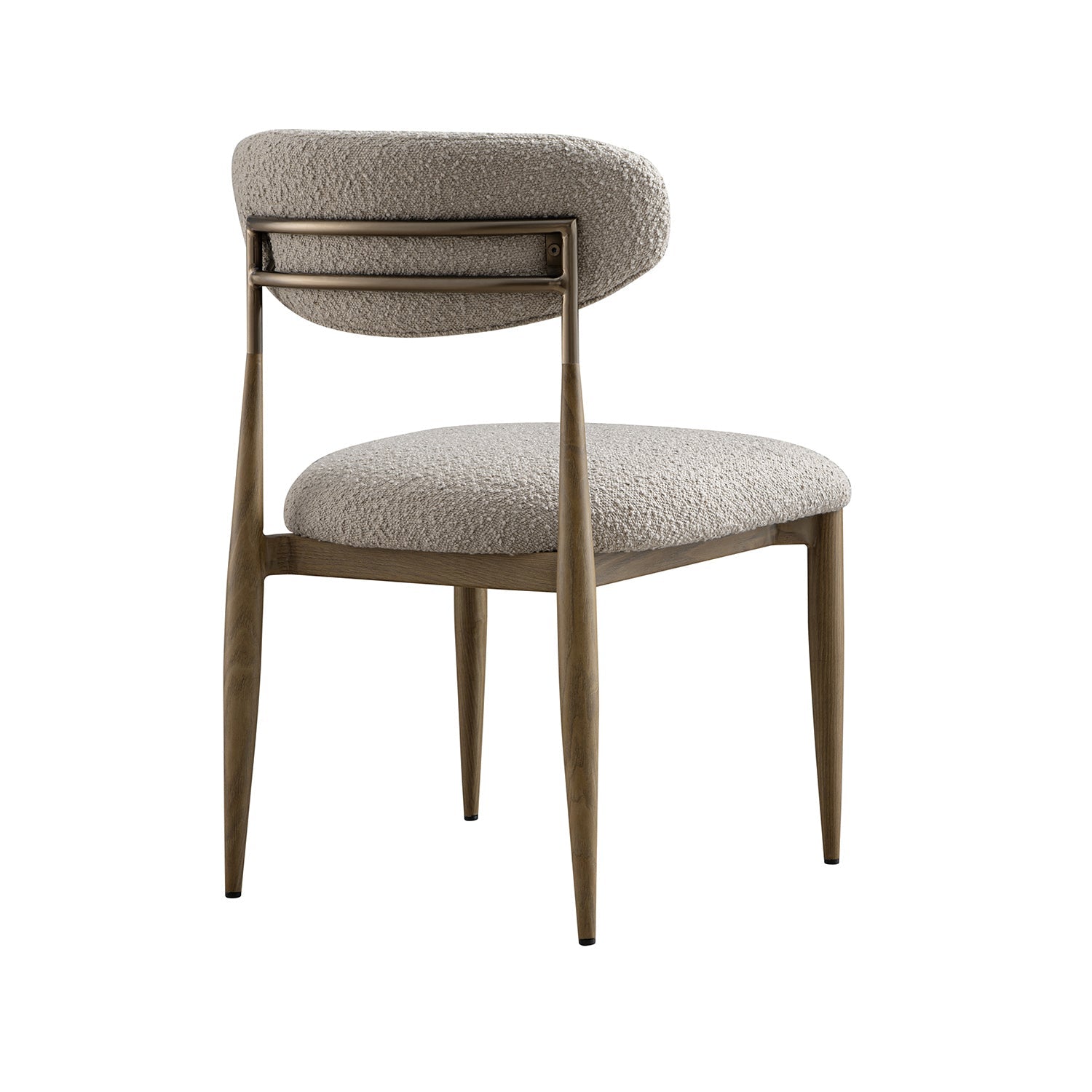 Dagmar Set of 2 Dining Chairs, Light Taupe Boucle | Silver Oak Frame