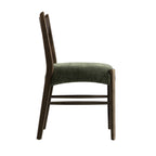 Ludlow Set of 2 Dining Chairs, Forest Green Chenille | Dark Walnut