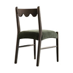 Ludlow Set of 2 Dining Chairs, Forest Green Chenille | Dark Walnut
