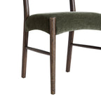 Ludlow Set of 2 Dining Chairs, Forest Green Chenille | Dark Walnut