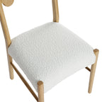 Ludlow Set of 2 Dining Chairs, Ecru Boucle | Natural Oak Frame