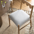 Ludlow Set of 2 Dining Chairs, Ecru Boucle | Natural Oak Frame