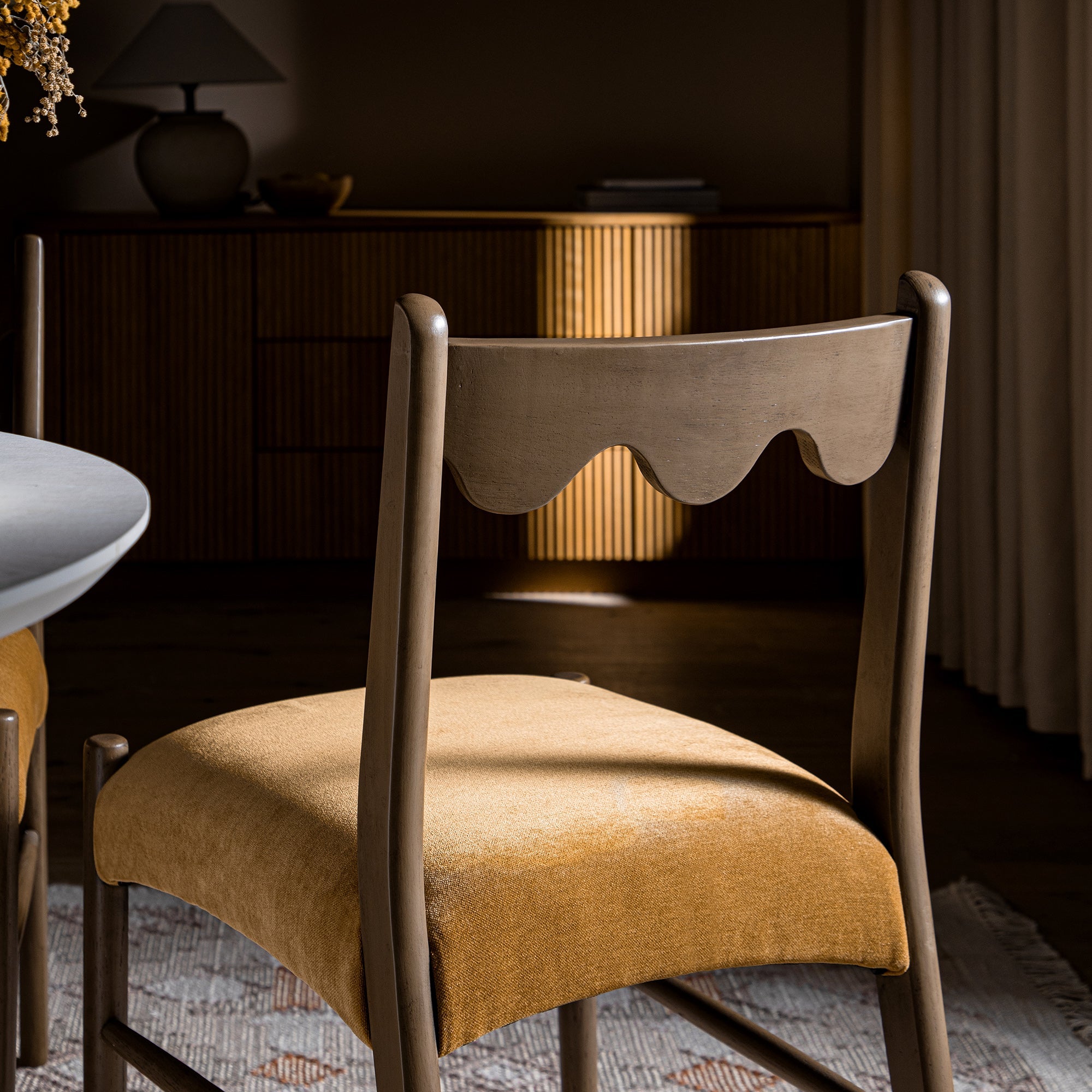 Ludlow Set of 2 Dining Chairs, Spiced Honey Chenille | Silver Oak