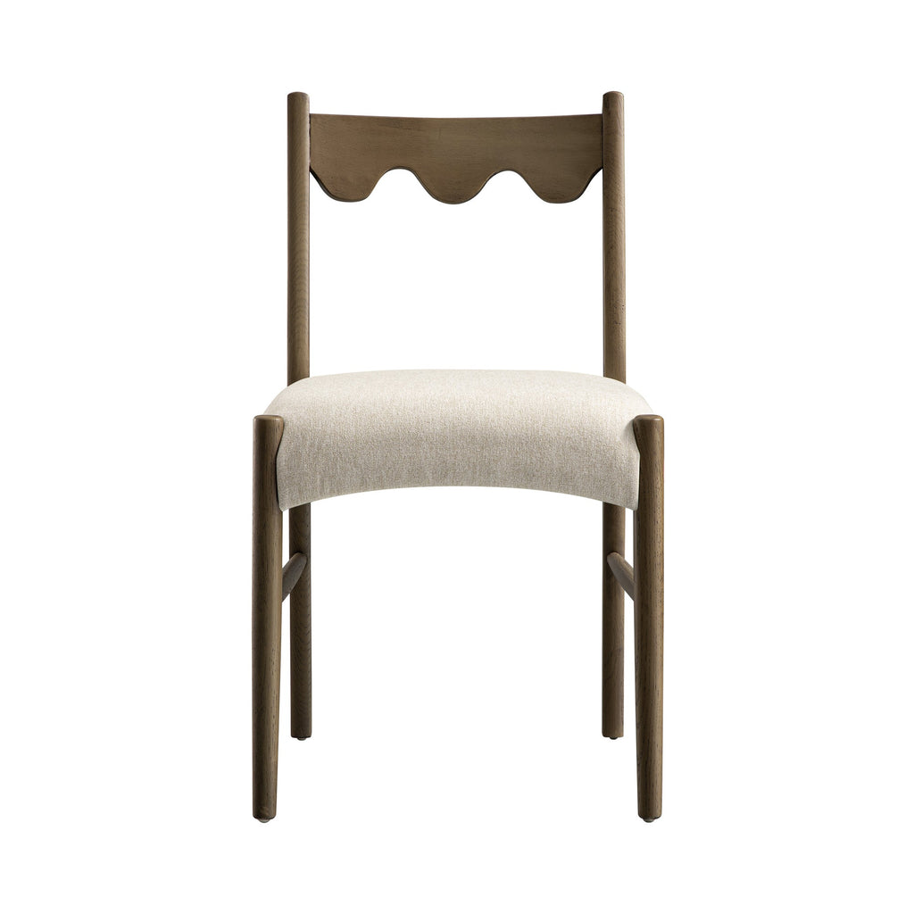 Ludlow Set of 2 Dining Chairs, Oatmeal Fabric | Silver Oak Frame