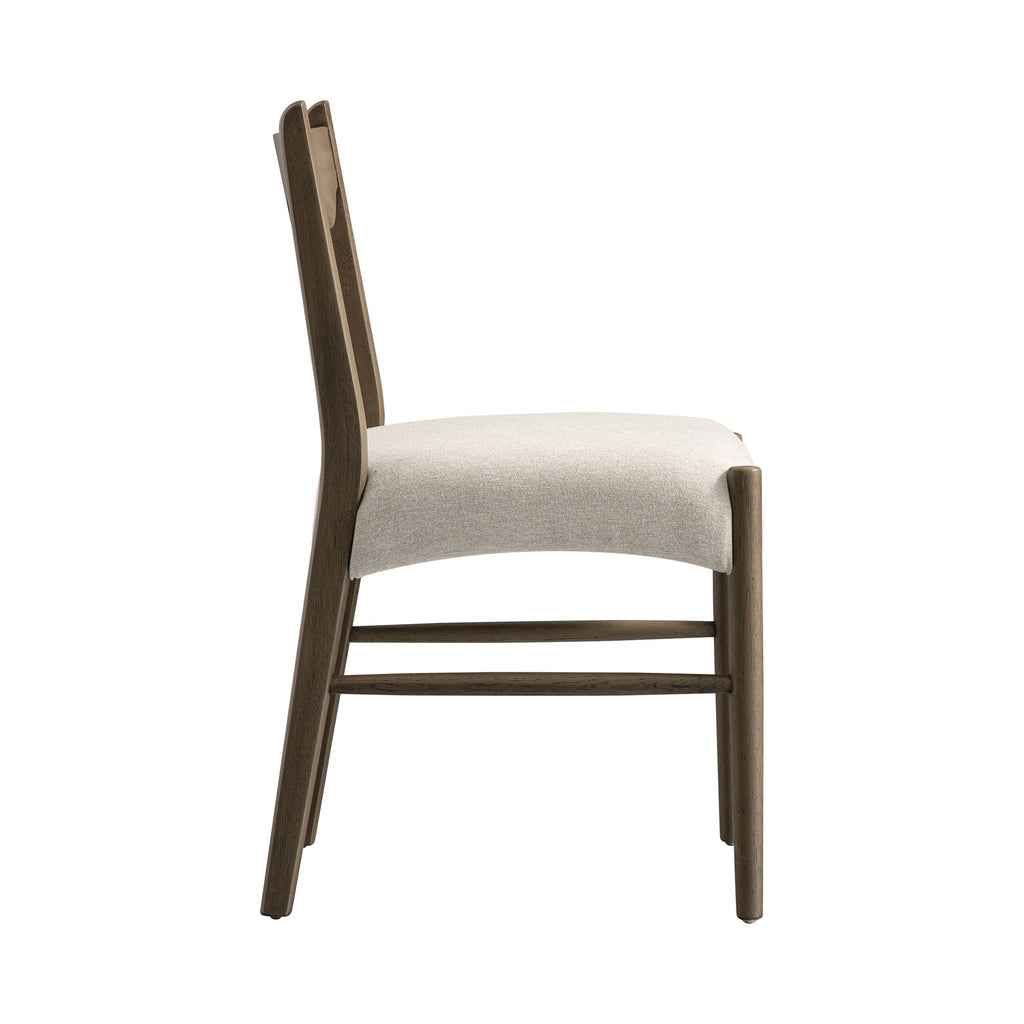 Ludlow Set of 2 Dining Chairs, Oatmeal Fabric | Silver Oak Frame