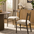 Ludlow Set of 2 Dining Chairs, Oatmeal Fabric | Silver Oak Frame