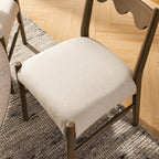 Ludlow Set of 2 Dining Chairs, Oatmeal Fabric | Silver Oak Frame