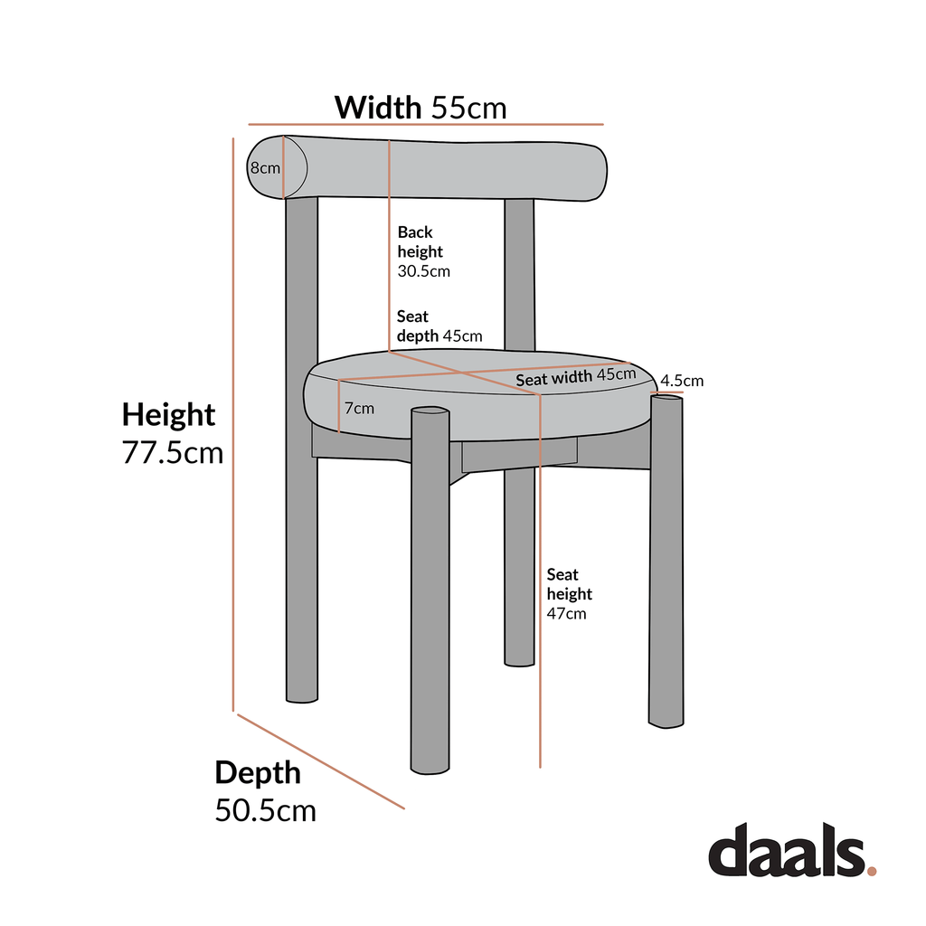 Demeter Dining Chair, Ecru Boucle | Natural Oak Frame