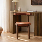 Demeter Dining Chair, Brick Boucle | Dark Walnut Frame