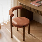 Demeter Dining Chair, Brick Boucle | Dark Walnut Frame