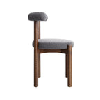 Demeter Dining Chair, Charcoal Boucle | Dark Walnut Frame