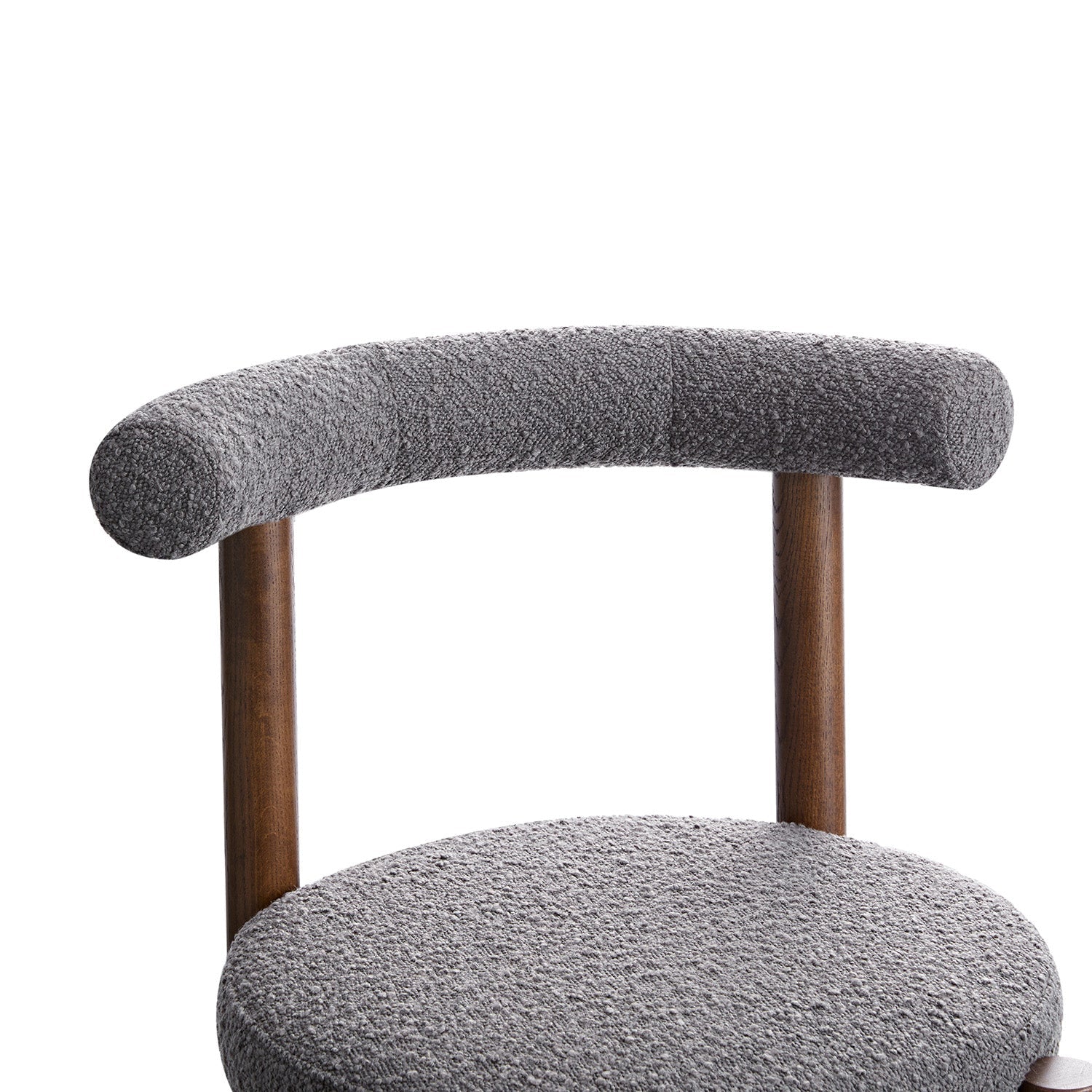Demeter Dining Chair, Charcoal Boucle | Dark Walnut Frame