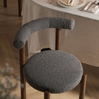 Demeter Dining Chair, Charcoal Boucle | Dark Walnut Frame
