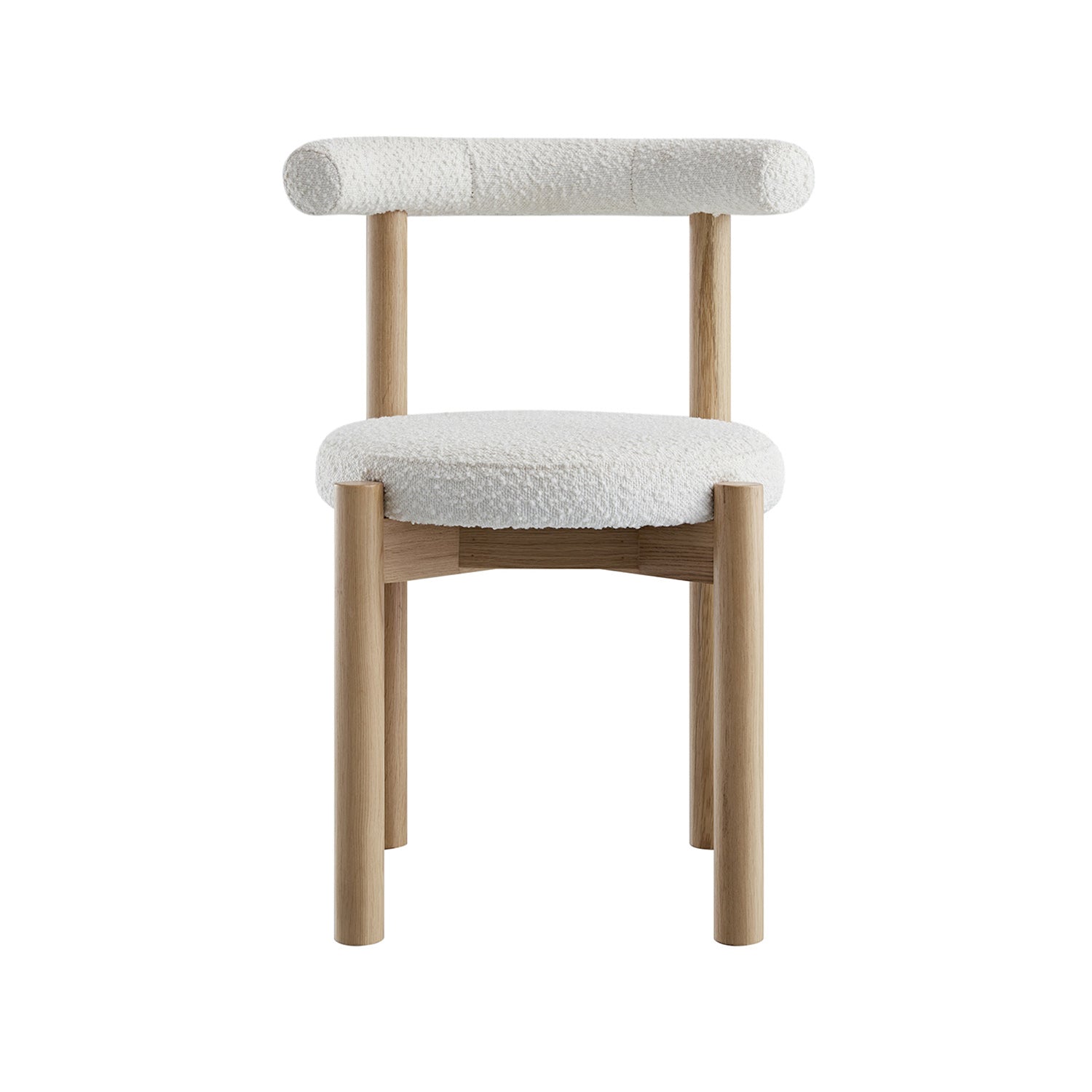 Demeter Dining Chair, Ecru Boucle | Natural Oak Frame