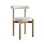 Demeter Dining Chair, Ecru Boucle | Natural Oak Frame