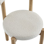 Demeter Dining Chair, Ecru Boucle | Natural Oak Frame