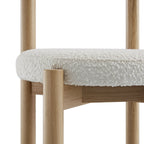 Demeter Dining Chair, Ecru Boucle | Natural Oak Frame