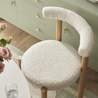 Demeter Dining Chair, Ecru Boucle | Natural Oak Frame