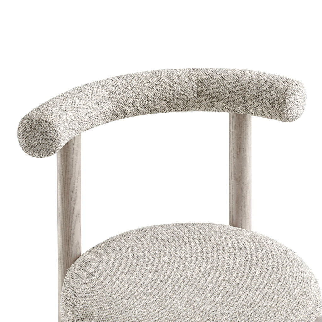 Demeter Dining Chair, Oatmeal Fabric | White Washed Oak Frame