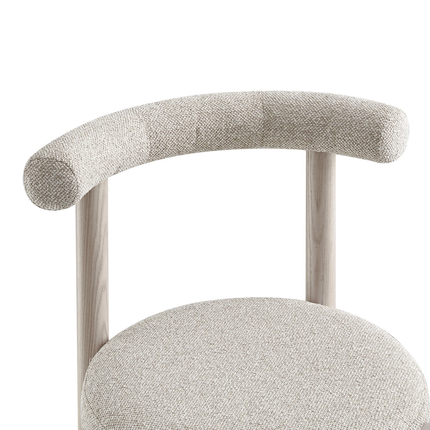 Demeter Dining Chair, Oatmeal Fabric | White Washed Oak Frame