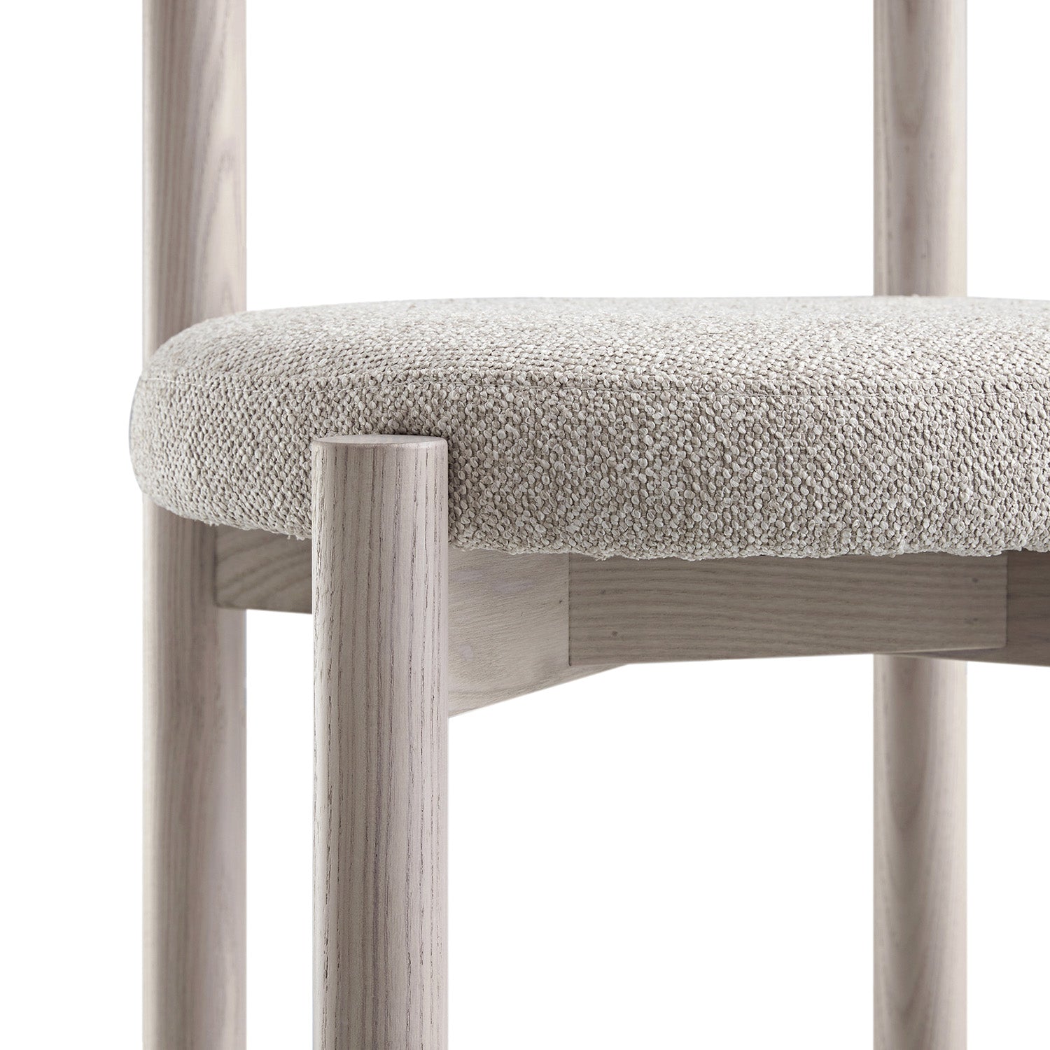Demeter Dining Chair, Oatmeal Fabric | White Washed Oak Frame
