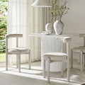 Demeter Dining Chair, Oatmeal Fabric | White Washed Oak Frame