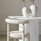 Demeter Dining Chair, Oatmeal Fabric | White Washed Oak Frame