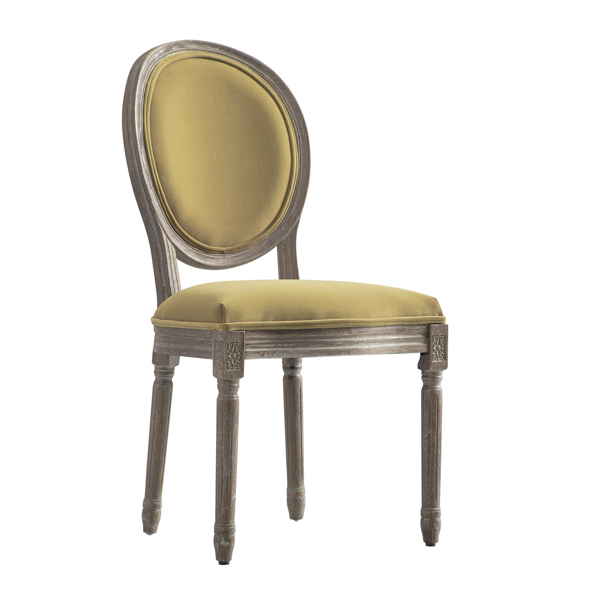 Lainston Set of 2 Classic Weathered Oak Dining Chairs, Fudge Velvet