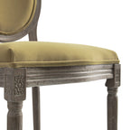 Lainston Set of 2 Classic Weathered Oak Dining Chairs, Fudge Velvet