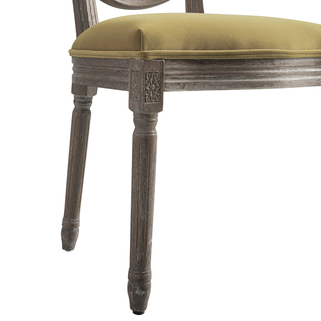 Lainston Set of 2 Classic Weathered Oak Dining Chairs, Fudge Velvet