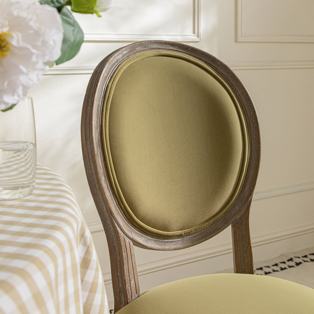 Lainston Set of 2 Classic Weathered Oak Dining Chairs, Fudge Velvet