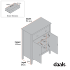 Oakham Small Sideboard with Drawer, Olive Grove