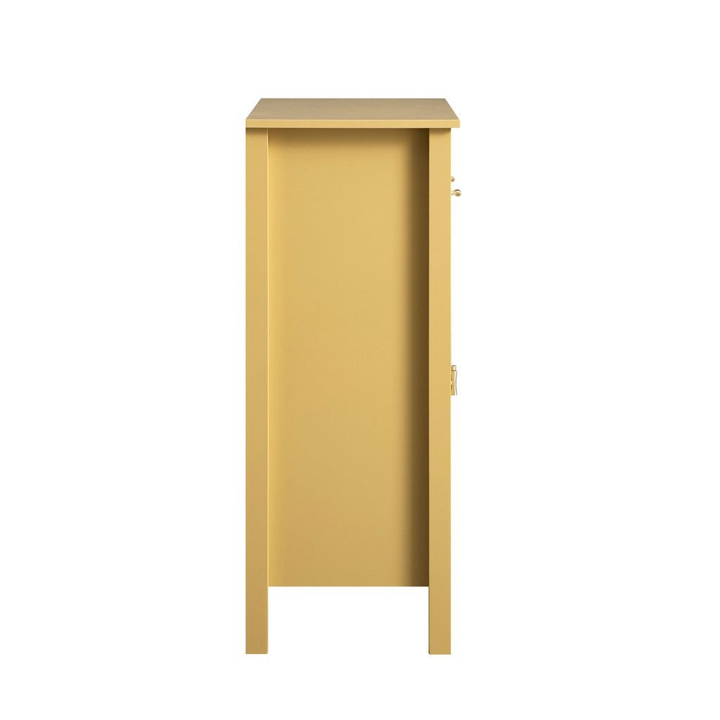 Oakham Small Sideboard with Drawer, Rattan Yellow