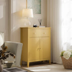 Oakham Small Sideboard with Drawer, Rattan Yellow