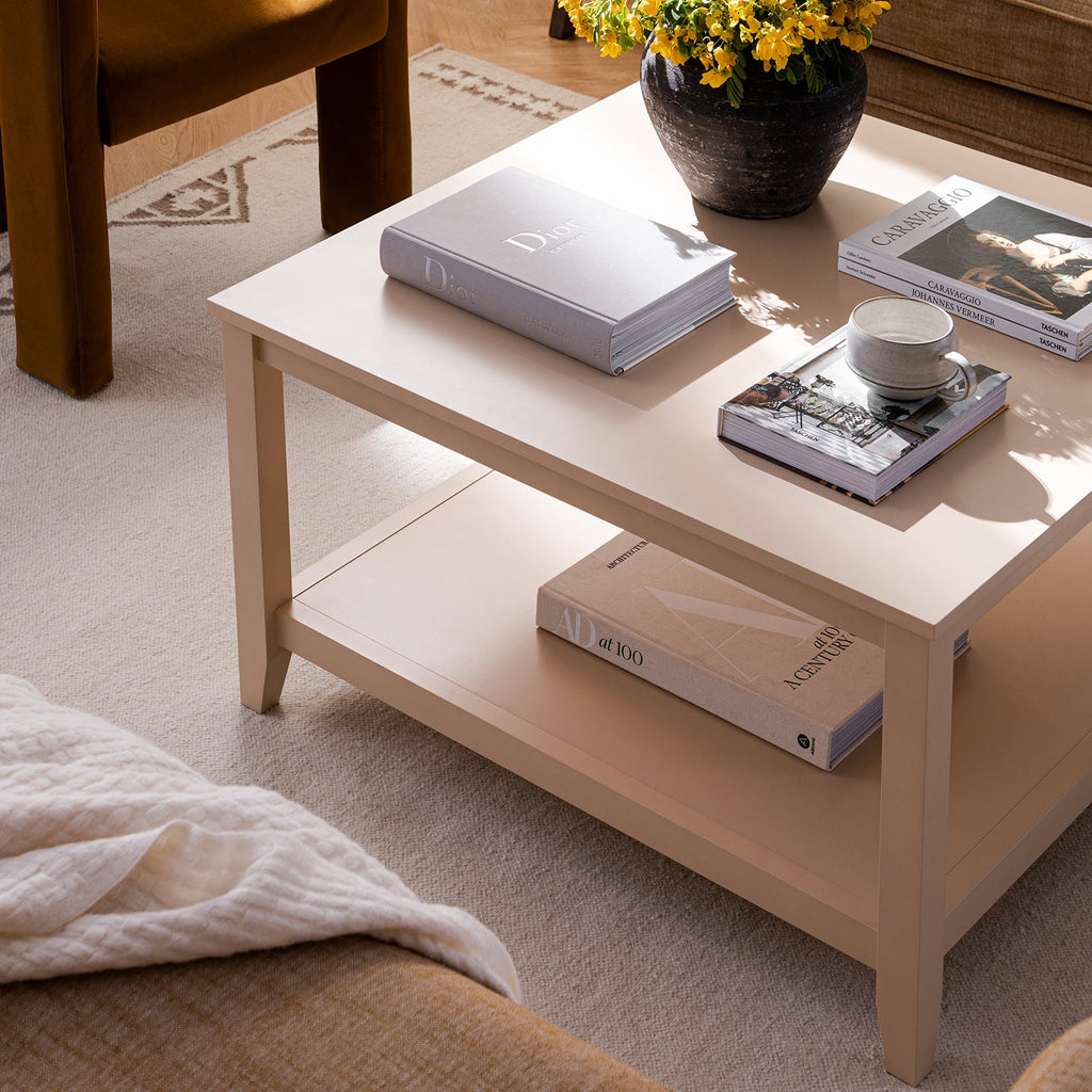 Oakham 80cm Square Coffee Table, Nude Pink