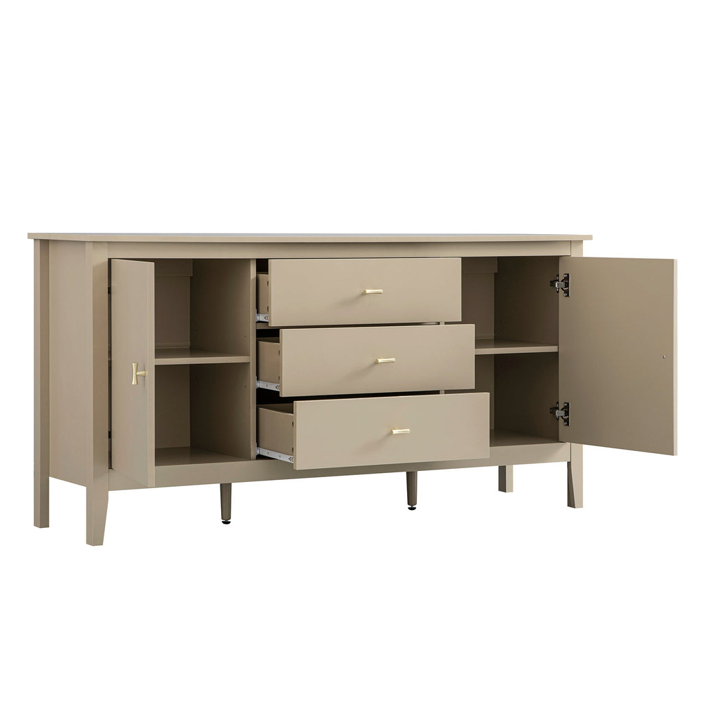 Oakham Wide Sideboard with Drawers, Deep Greige
