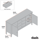 Oakham Wide Sideboard with Drawers, Olive Grove
